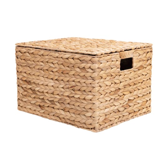 Seville Classics Large Water Hyacinth Bin with Lid